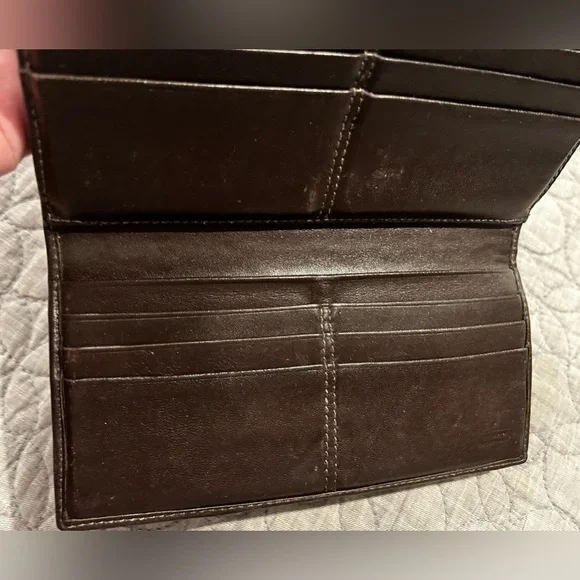 Coach Brown Logo Tri-fold wallet Used - Picture 7 of 10